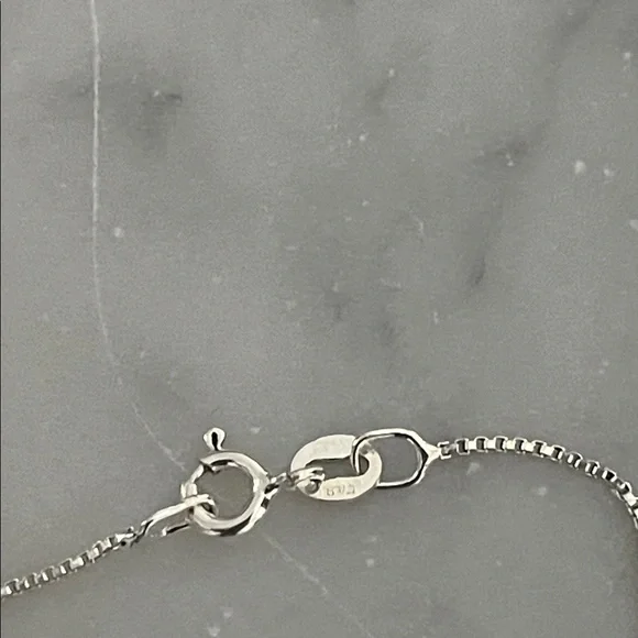 Vintage Sterling Silver 925 Murano Glass Heart Pendant Necklace Venice Italy - Picture 5 of 7